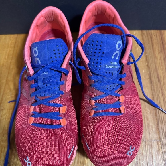 On Cloud Womens Cloud X Running Shoes Red/Flash Blue Women’s Size 5 Active - Picture 4 of 12